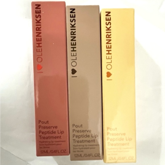 NIB - OLE HENRIKSEN Pout Preserve Peptide Lip Treatments - 3 Full-Size Glimmers - Picture 1 of 10